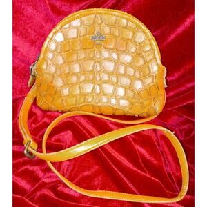 Giorgio Del Re Genuine Leather Saddle Crossbody Handbag Italian 9x7.5"